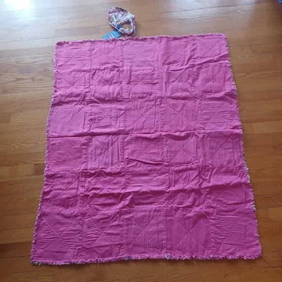 Handmade Reversible Quilted Rag Patchwork Blanket Bedding Play Mat Bear Pattern - Picture 10 of 10